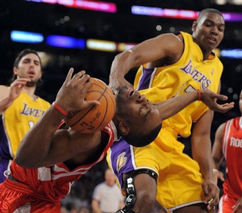 Andrew Bynum has time to come up with new finishing moves while he's on the bench