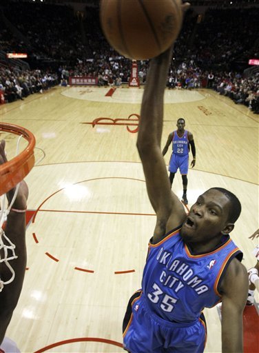 kevin durant okc dunk. Kevin Durant scored 30 points