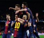 Barcelona players celebrating