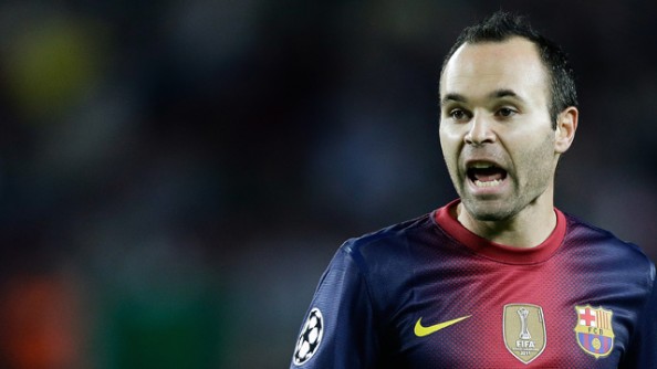 Andres Iniesta of FC Barcelona during the UEFA Champions League