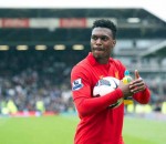 Daniel Sturridge keeping the match ball after scoring a hat trick in the 3-1 win over Fulham