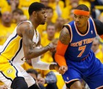 Carmelo Anthony now 31.6% from the field during the series when it’s Paul George that’s guarding him, while shooting 55.6% from the field when others are keeping tabs on him.