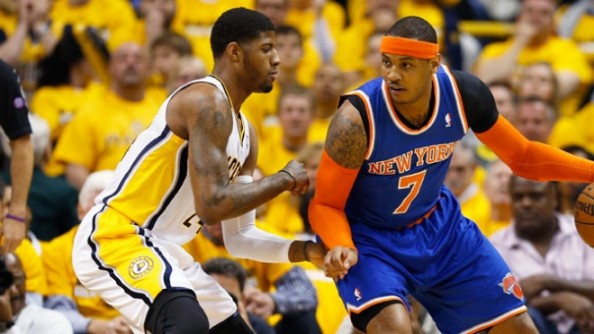 Carmelo Anthony now 31.6% from the field during the series when it’s Paul George that’s guarding him, while shooting 55.6% from the field when others are keeping tabs on him.