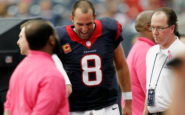 Over the last four games, Matt Schaub has thrown six interceptions and only two touchdown passes