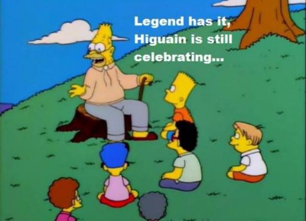 Higuain is still celebrating
