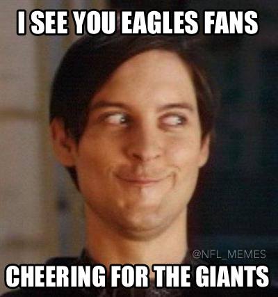 Eagles cheering Giants