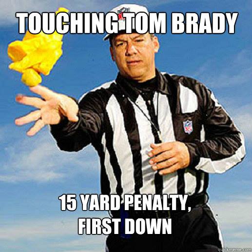 Flag on touching Brady