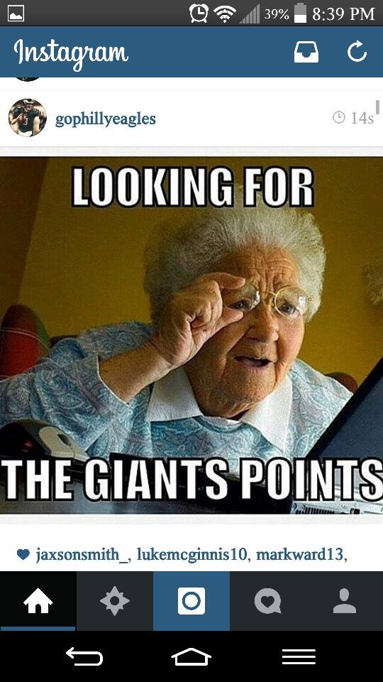 Looking for Giants points