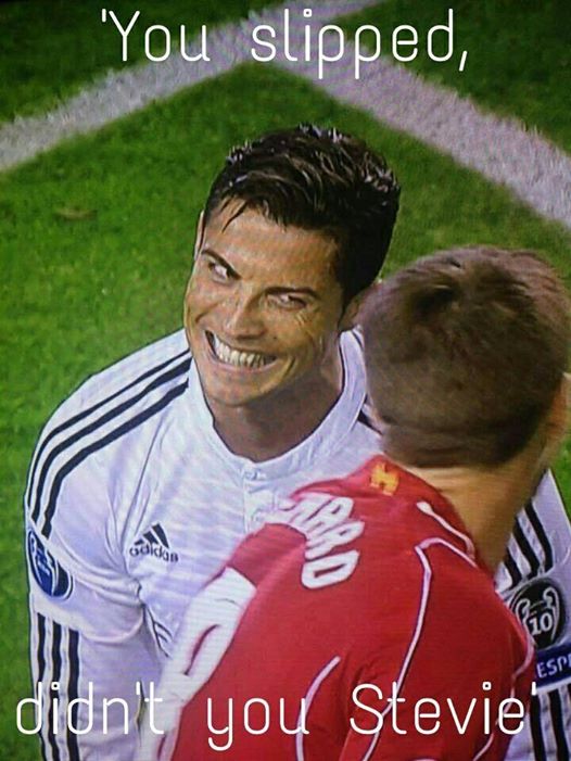 Ronaldo making fun of Gerrard