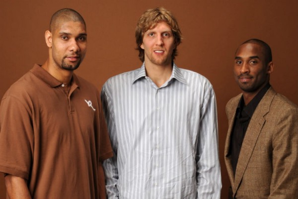 Kobe Bryant, Tim Duncan, Dirk Nowitzki