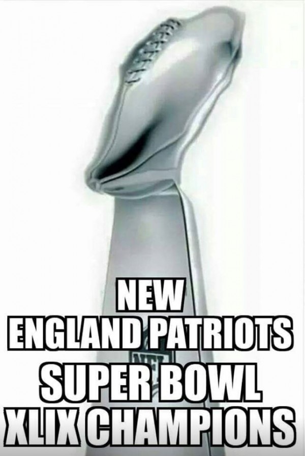 Super Bowl trophy deflated