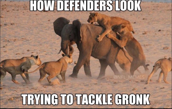Trying to stop Gronk