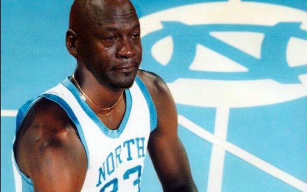 Michael Jordan North Carolina Crying