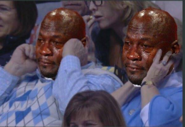 Tar Heels fans Crying Jordan