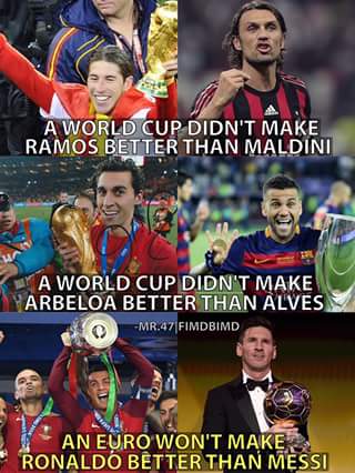 Ronaldo not better than Messi