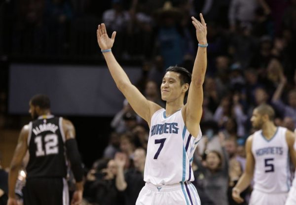 Jeremy Lin after scoring 29 points to lead the Charlotte Hornets on a massive comeback against the San Antonio Spurs