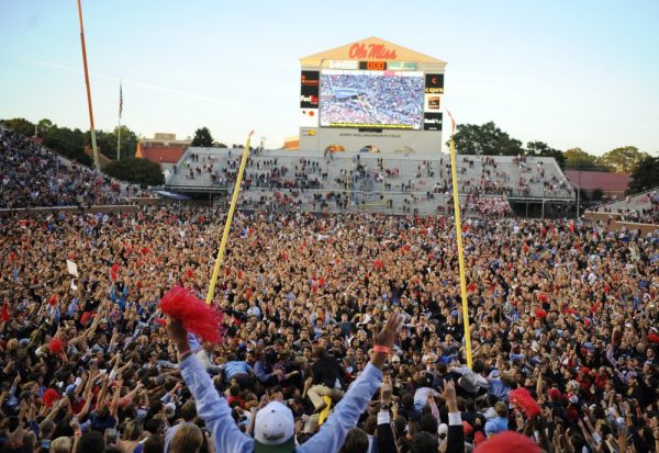 Ole Miss fans rushing the field