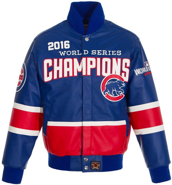 Chicago Cubs 2016 World Series Men's Leather Hand Crafted Jacket