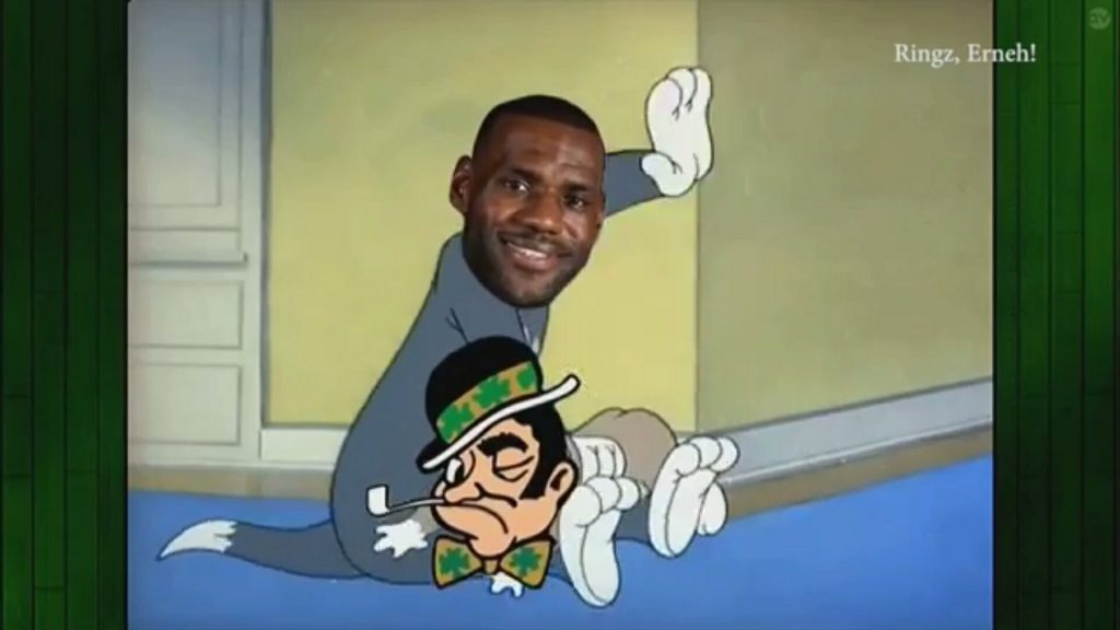 LeBron spanking the Celtics