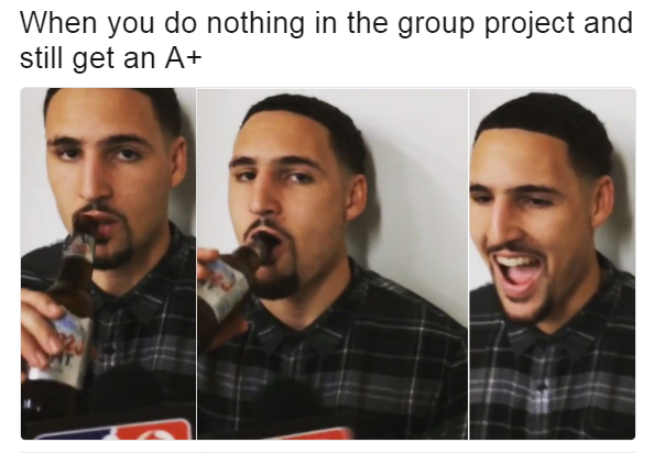 Klay Thompson A+ on a group project