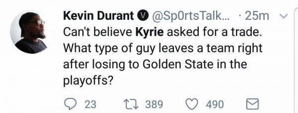 Kevin Durant fake tweet