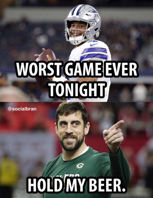 Hold my beer aaron rodgers