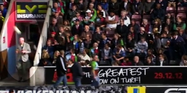 Rugby Fan Gets Hit With Ball; Drops Beers; Laughs