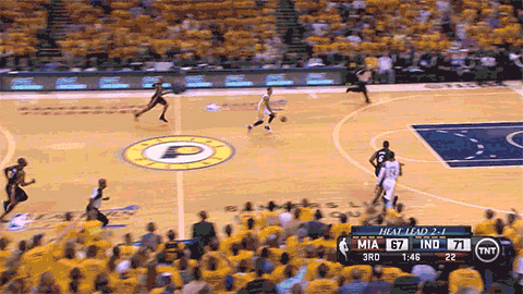 LeBron James With a Huge Block On George Hill