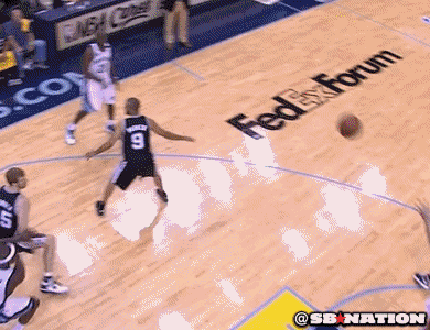 Tim Duncan Kicks the Ball Into the Face of Marc Gasol