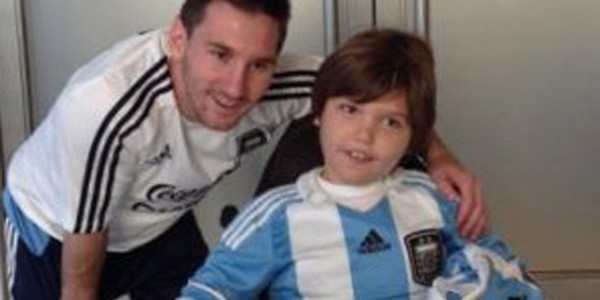 Lionel Messi Plays Football With a Boy in a Wheelchair