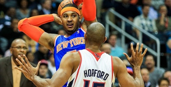 Knicks vs Hawks – Andrea Bargnani Finally Shows Up to Help Carmelo Anthony