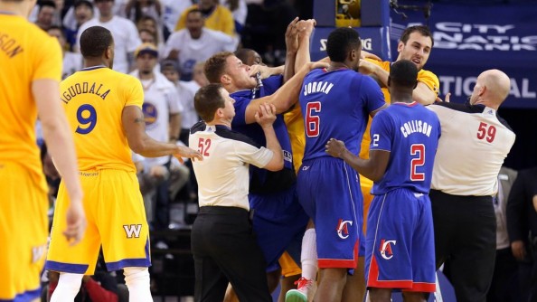 A fight between the Clippers and the Warriors