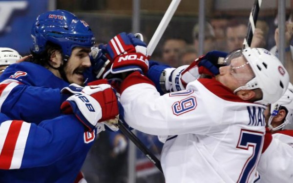 Rangers - Canadiens Fight