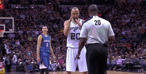 Manu Ginobili Gives Referee a Technical Foul