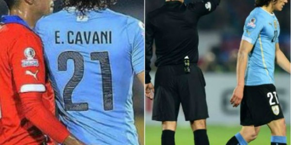 Gonzalo Jara Gets Edinson Cavani Sent Off; Referee Sandro Ricci is an Idiot