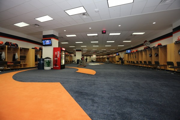 Broncos locker room