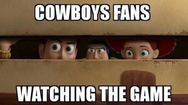 Cowboys fans watching the game