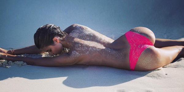 Babe of the Day – Taylor Marie Hill, on the Beach, Covered in Sand
