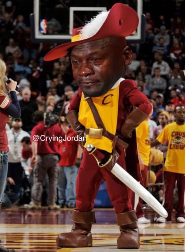 Crying Jordan Cavaliers Mascot