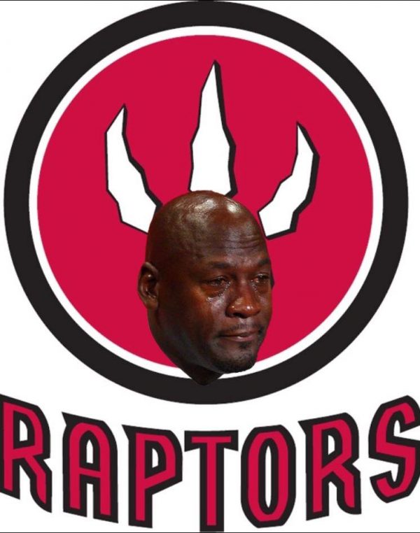 Crying Jordan Raptors logo