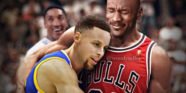 Perfect Meme of Michael Jordan Carrying Stephen Curry