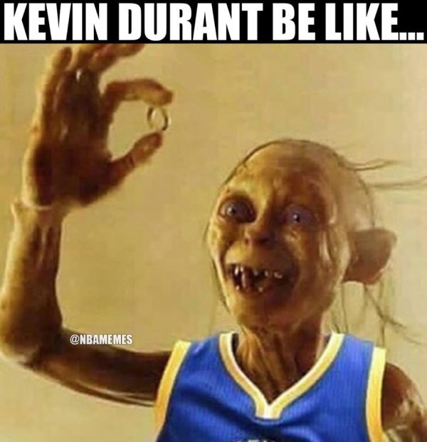 Kevin Durant as Gollum Meme Cements the Ring Chaser Perception