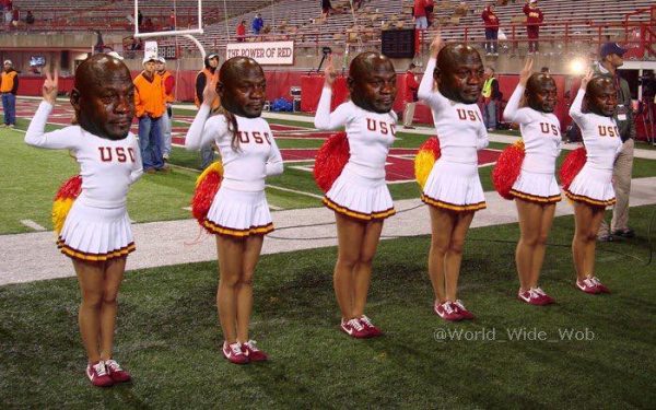 USC CHeerleaders Crying Jordans