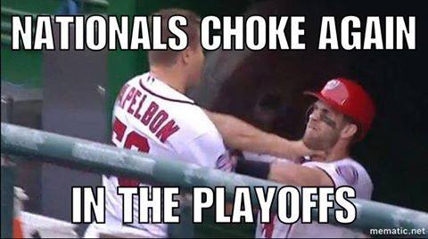 Meme Making Fun of the Washington Nationals Choking, Not Clayton Kershaw