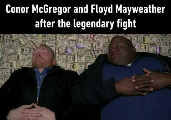 McGregor and Mayweather after the fight