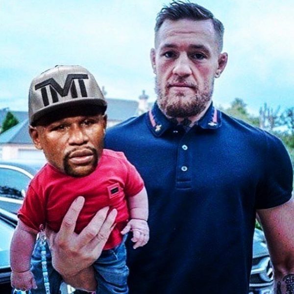 McGregor holding baby Mayweather
