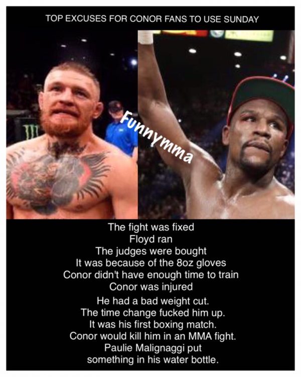 Top excuses for Conor Fans