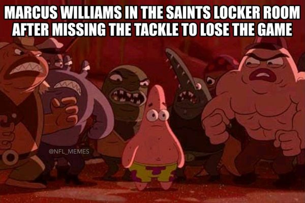 Marcus Williams in the dressing room