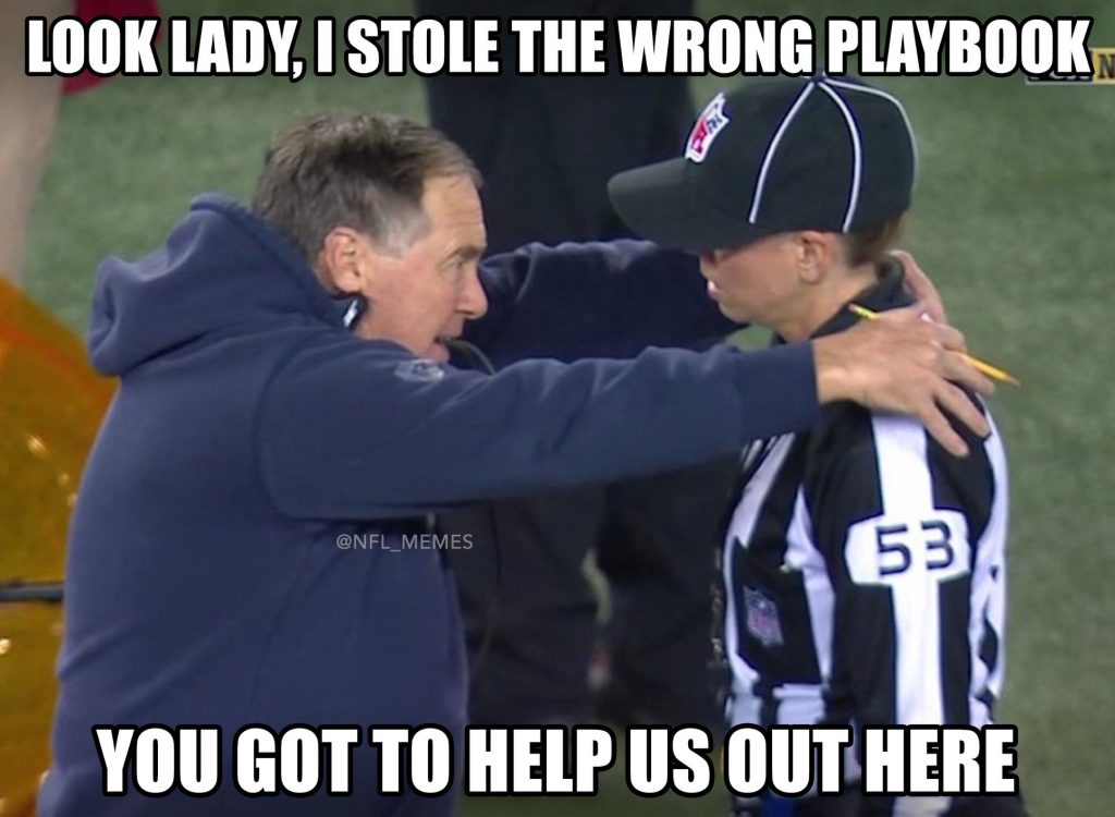 Belichick asking the refs for help