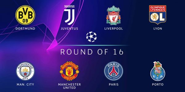 The 16 Teams of the 2018-2019 Champions League Knockout Stage